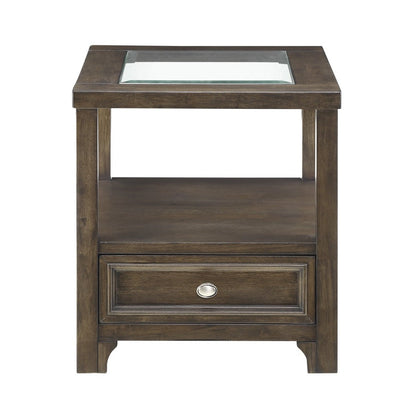 GLASS TOP END TABLE 3624-04