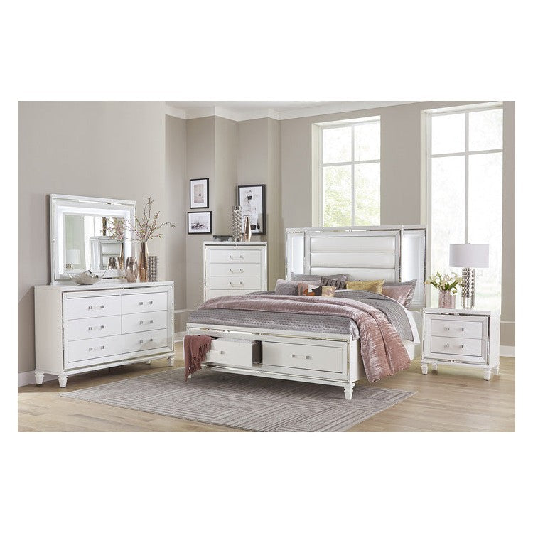 (3) California King Platform Bed with LED Lighting and Footboard Storage 1616WK-1CK*