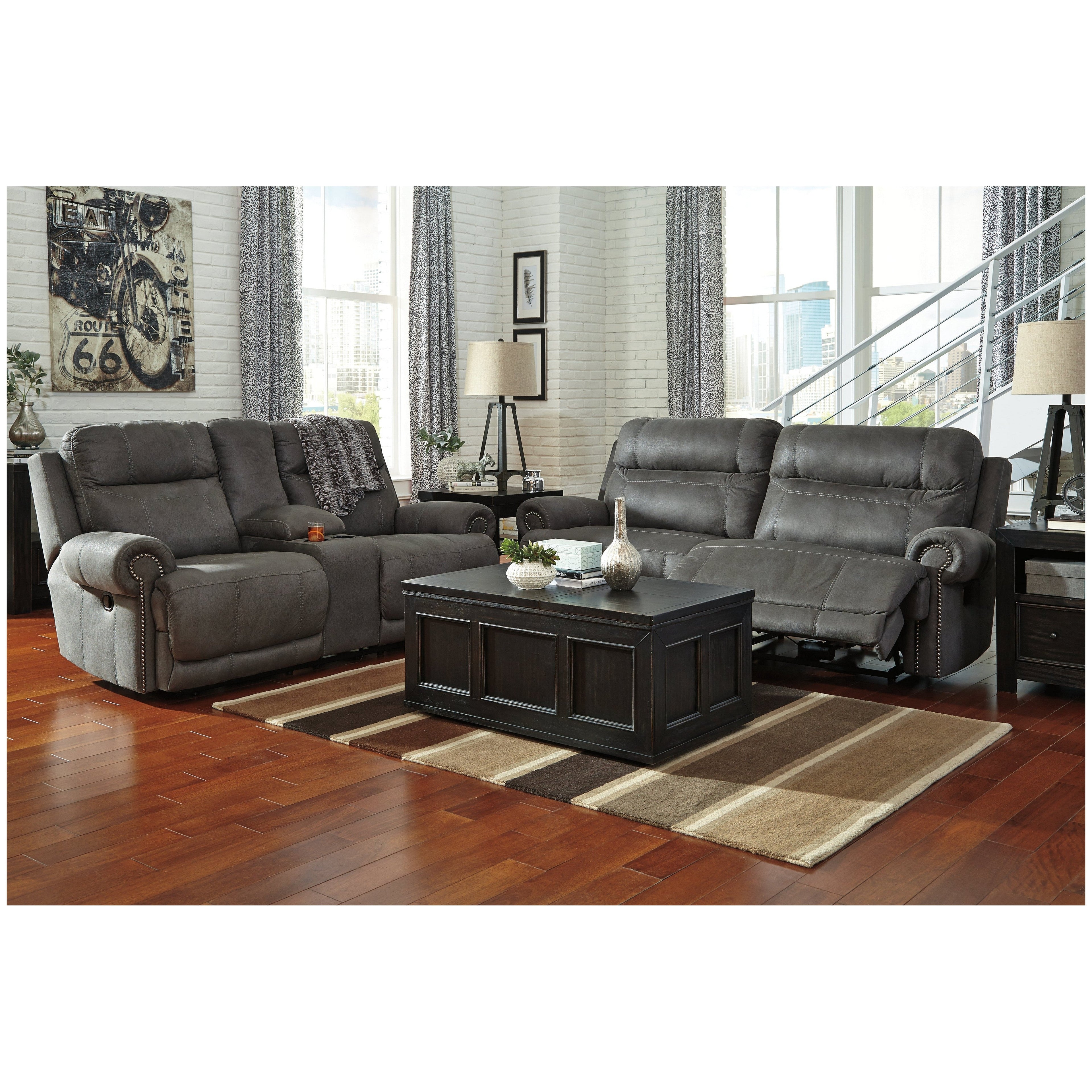 Austere Reclining Sofa Ash-3840181