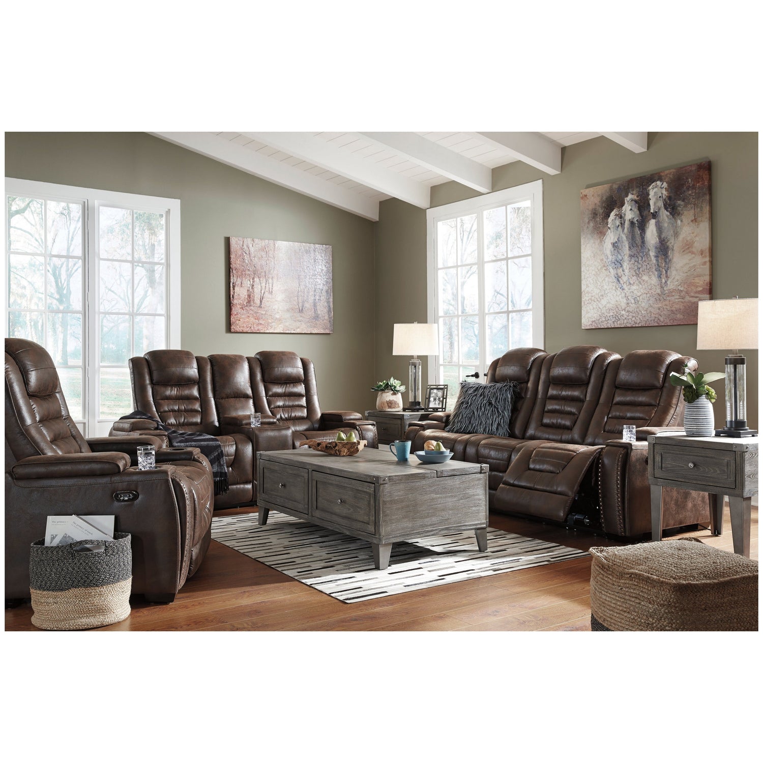 Game Zone Power Reclining Sofa Ash-3850115