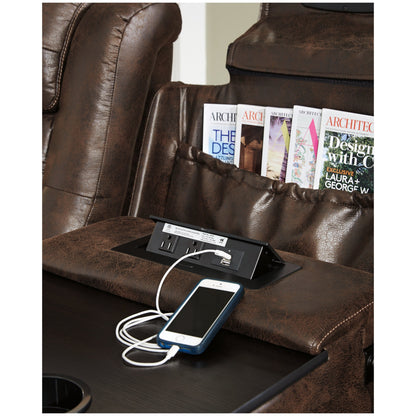 Game Zone Power Reclining Sofa Ash-3850115
