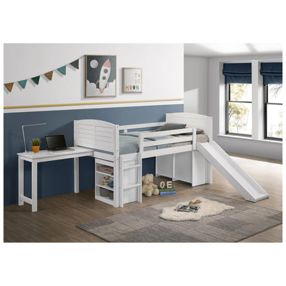 Millie Twin Workstation Loft Bed White 400330T