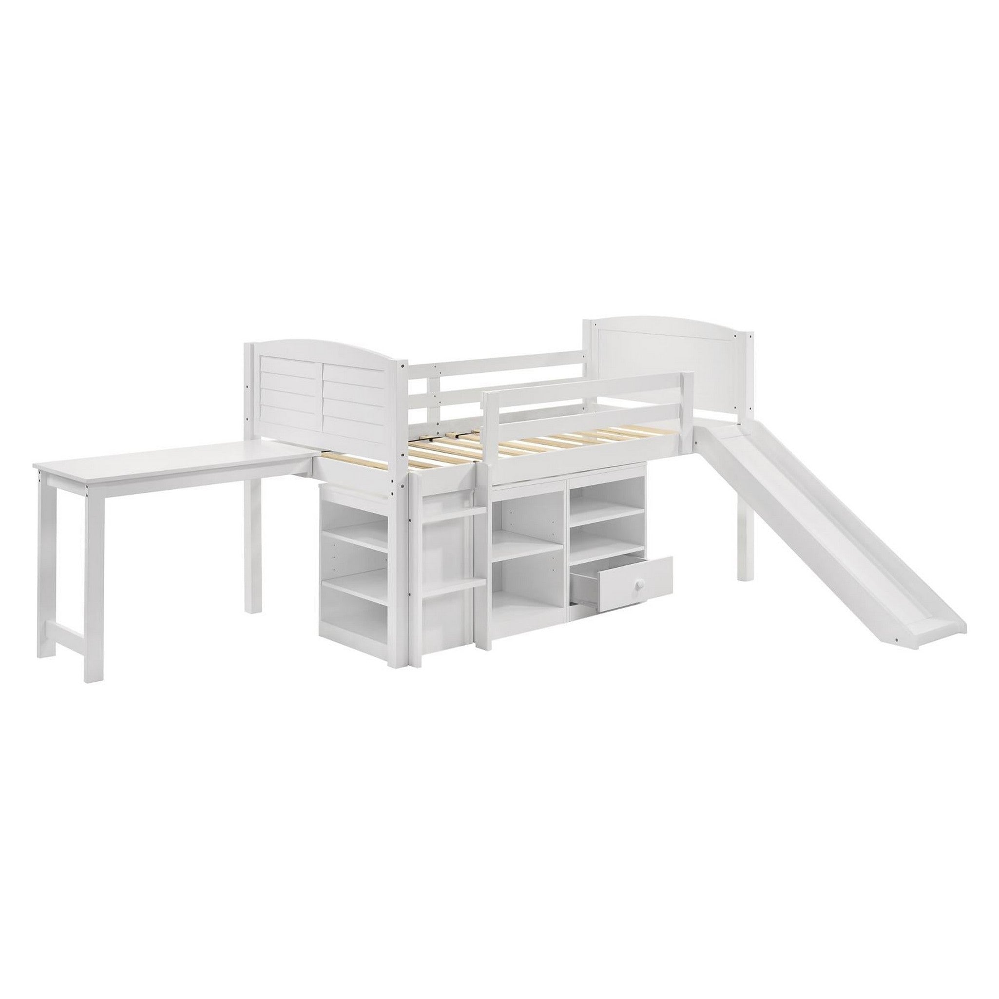 Millie Twin Workstation Loft Bed White 400330T