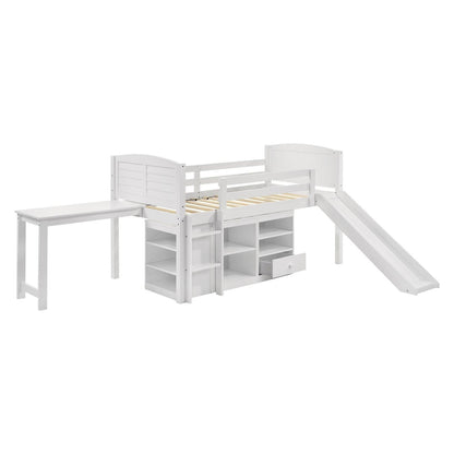 Millie Twin Workstation Loft Bed White 400330T