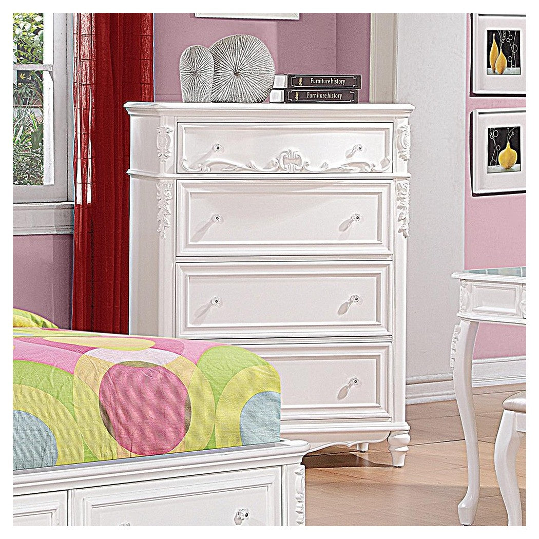 Caroline 4-drawer Rectangular Chest White 400725