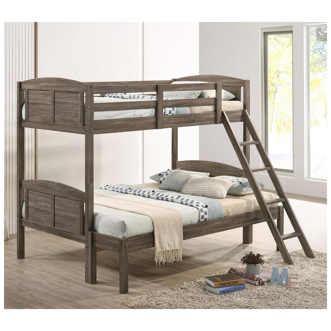 Flynn Twin over Full Bunk Bed Weathered Brown 400809