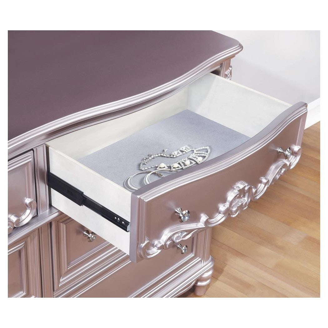 Caroline 6-drawer Rectangular Dresser Metallic Lilac 400893