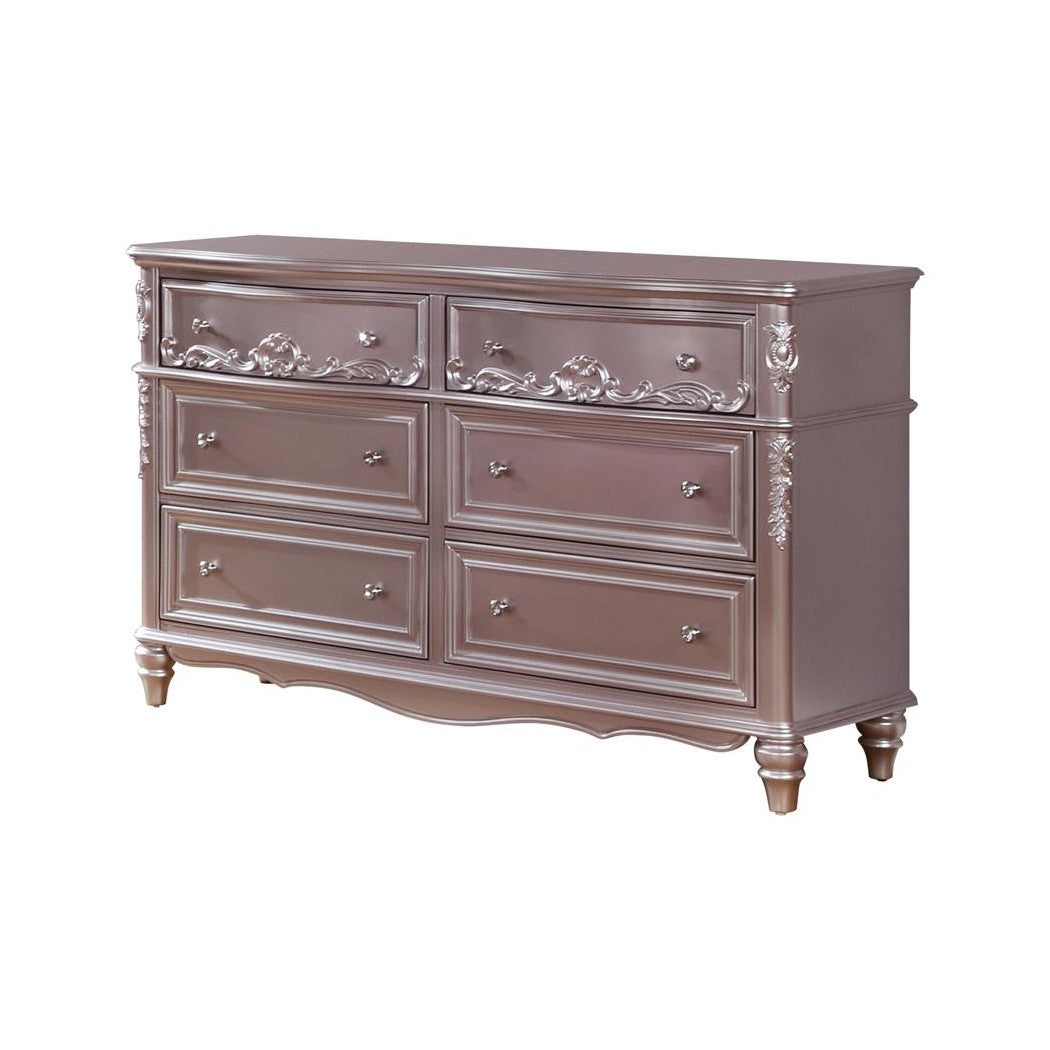 Caroline 6-drawer Rectangular Dresser Metallic Lilac 400893