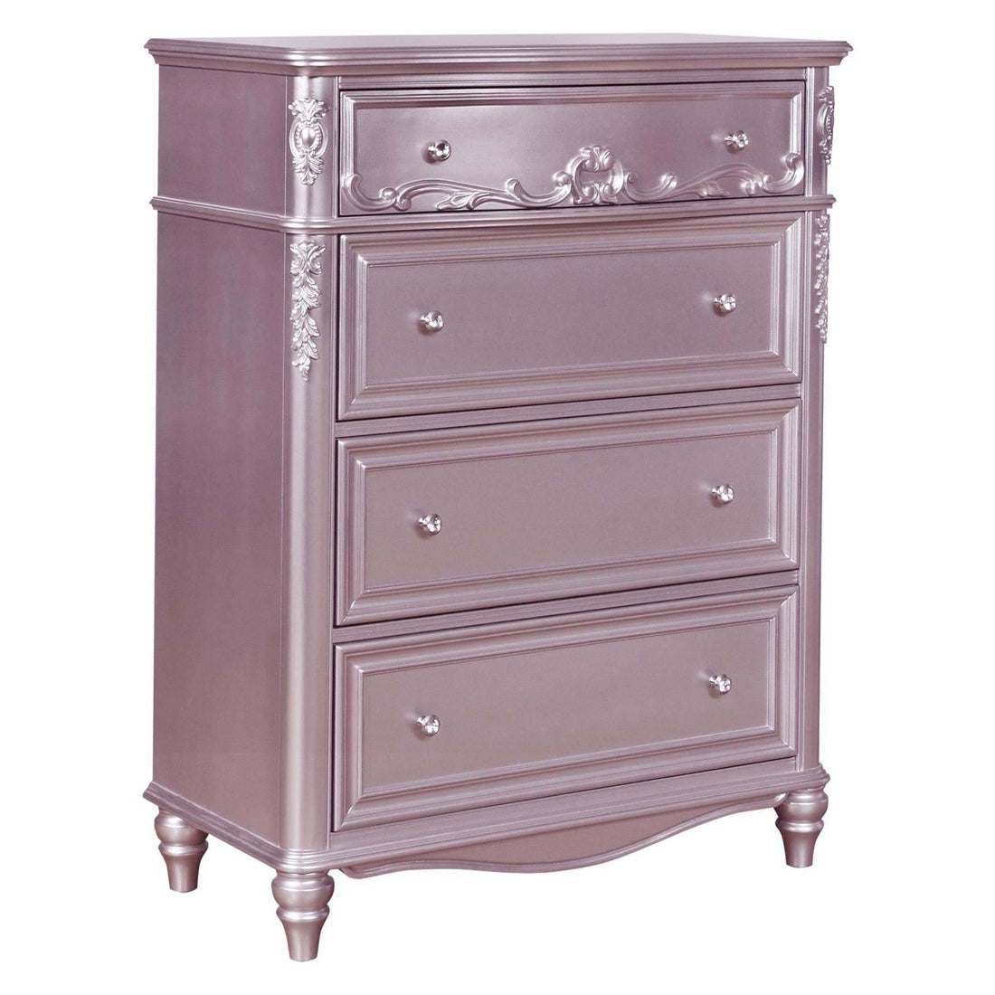 Caroline 4-drawer Rectangular Chest Metallic Lilac 400895