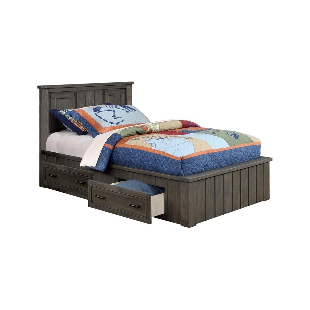 Coaster Napoleon Twin Platform Bed With Storage Drawers Gunsmoke Beck