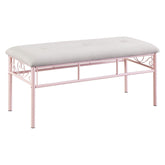 Massi Tufted Upholstered Bench Powder Pink 401156