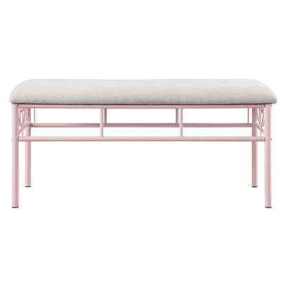 Massi Tufted Upholstered Bench Powder Pink 401156