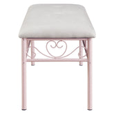 Massi Tufted Upholstered Bench Powder Pink 401156