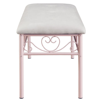 Massi Tufted Upholstered Bench Powder Pink 401156