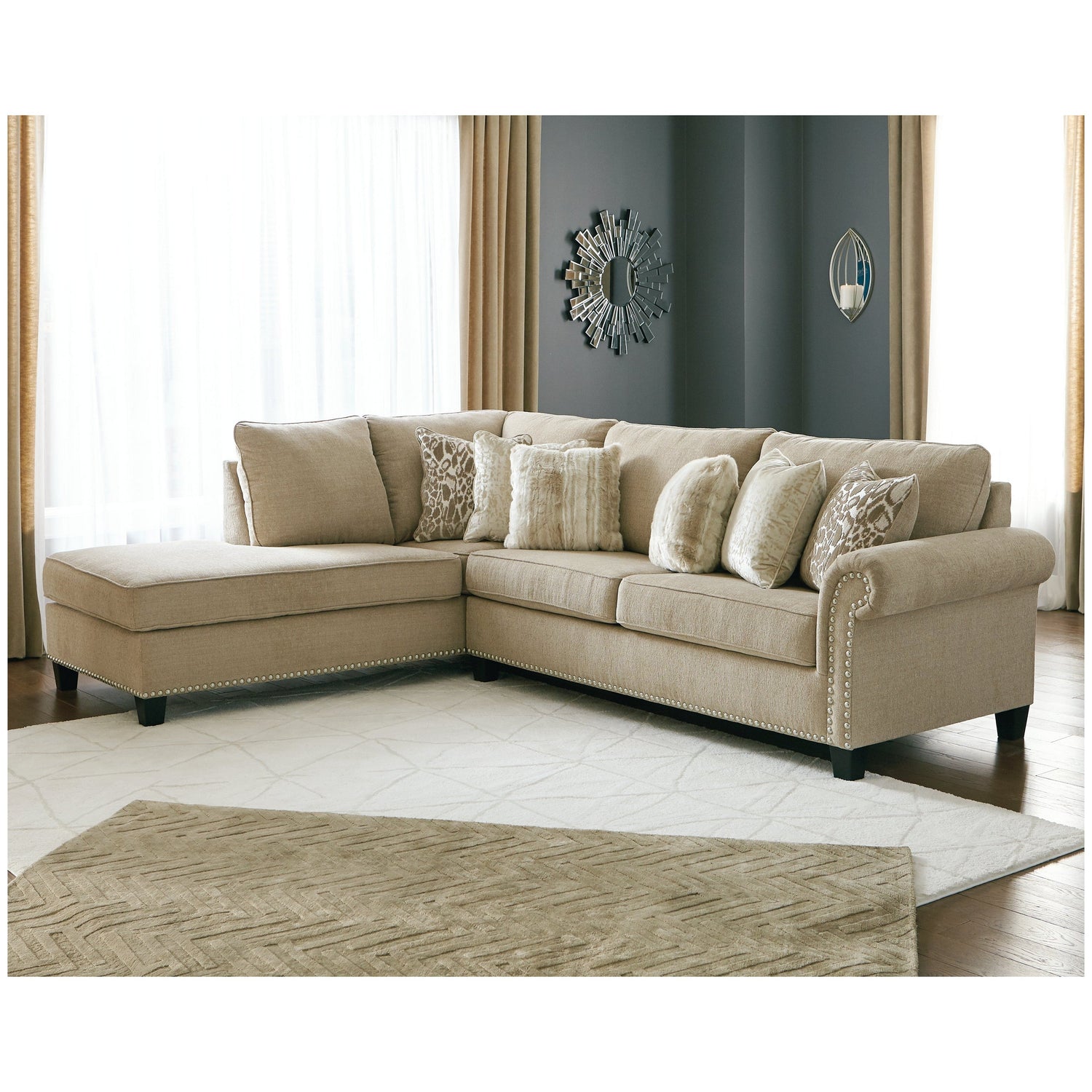Dovemont 2-Piece Sectional with Chaise Ash-40401S2