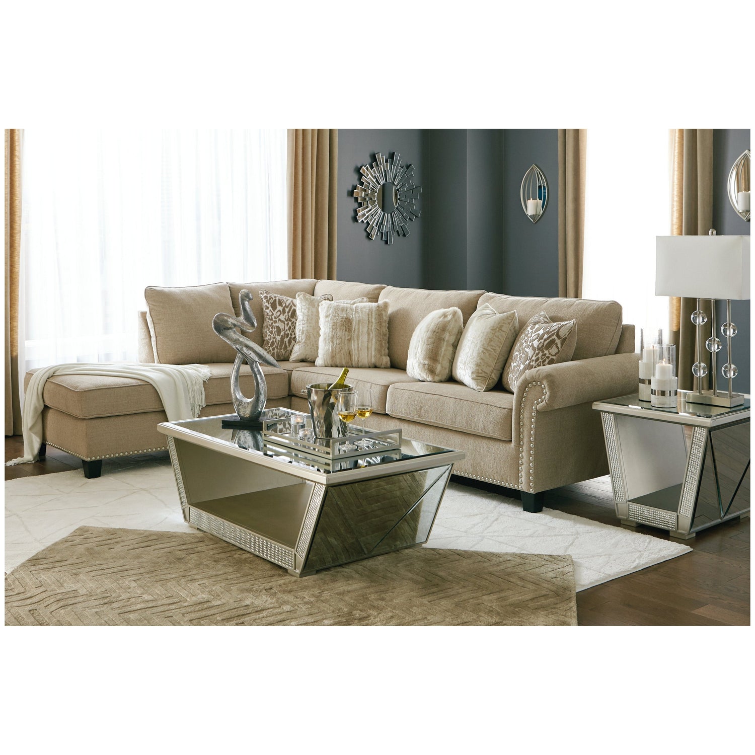 Dovemont 2-Piece Sectional with Chaise Ash-40401S2