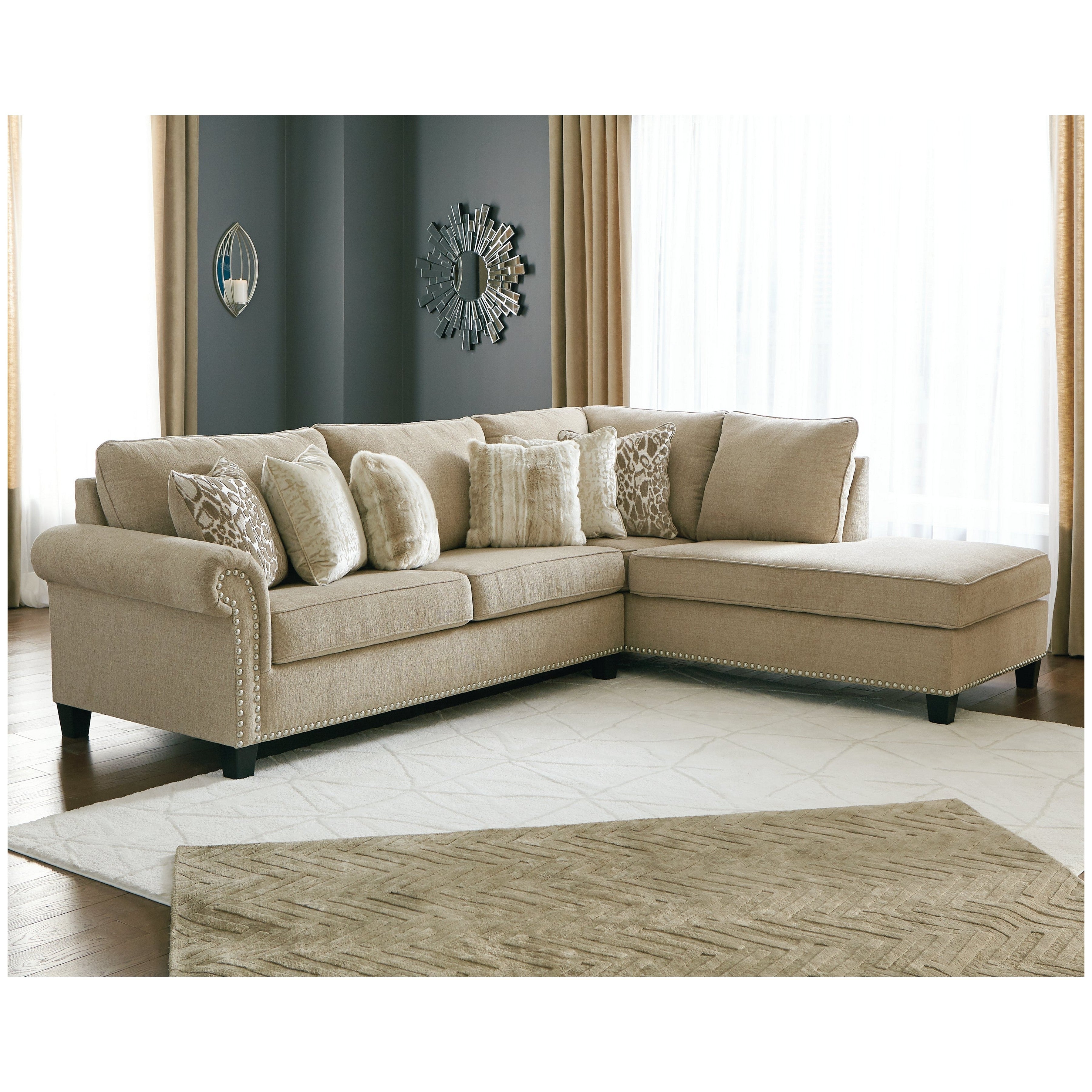 Dovemont 2-Piece Sectional with Chaise Ash-40401S1