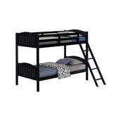 Arlo Twin/Twin Bunk Bed with Ladder Black 405053BLK