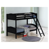 Arlo Twin/Twin Bunk Bed with Ladder Black 405053BLK