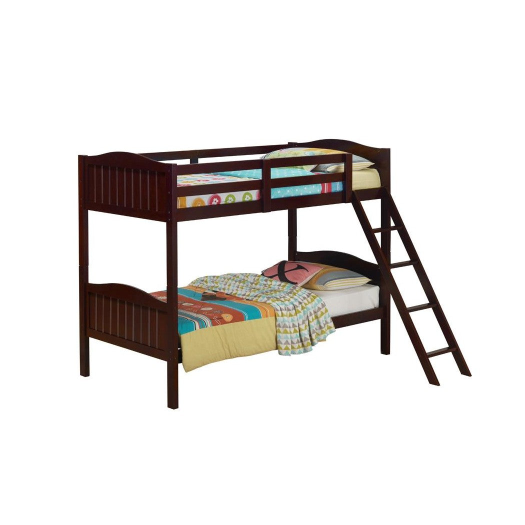 Arlo Twin/Twin Bunk Bed with Ladder Espresso 405053BRN
