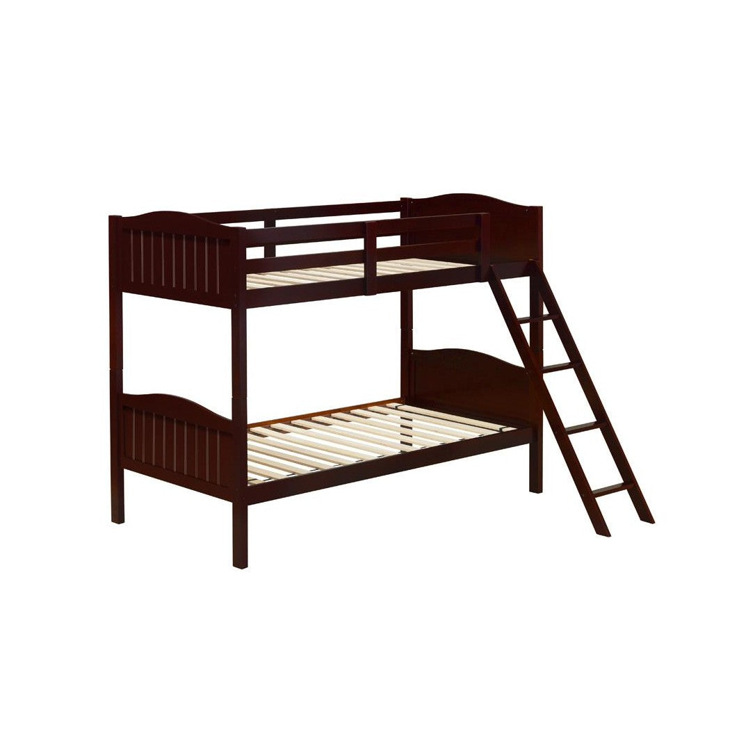 Arlo Twin/Twin Bunk Bed with Ladder Espresso 405053BRN