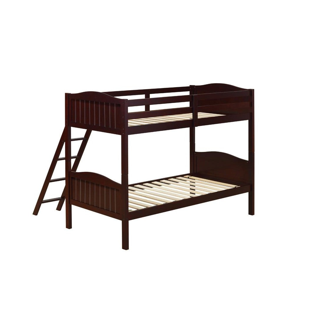 Arlo Twin/Twin Bunk Bed with Ladder Espresso 405053BRN