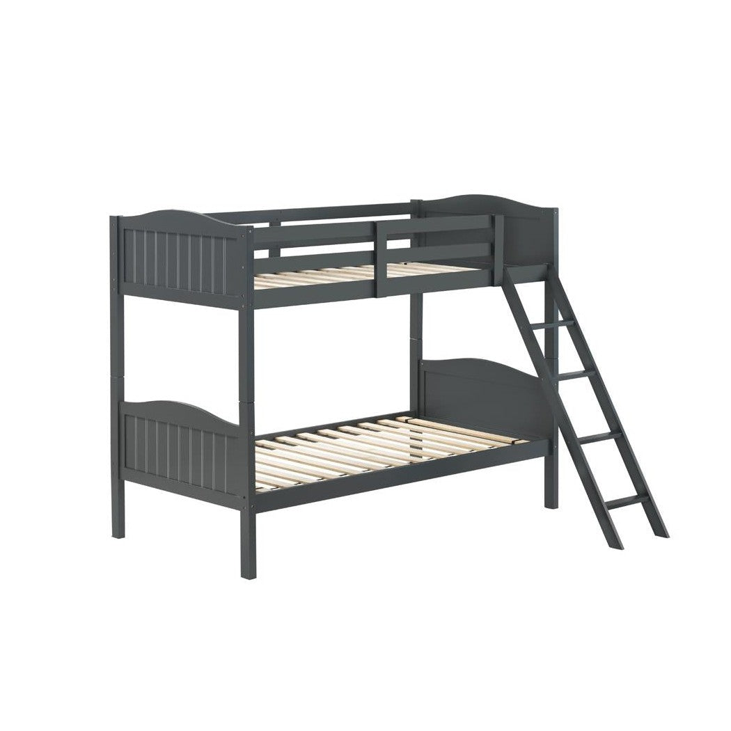 Arlo Twin/Twin Bunk Bed with Ladder Grey 405053GRY