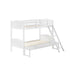Arlo Twin/Full Bunk Bed with Ladder White 405054WHT