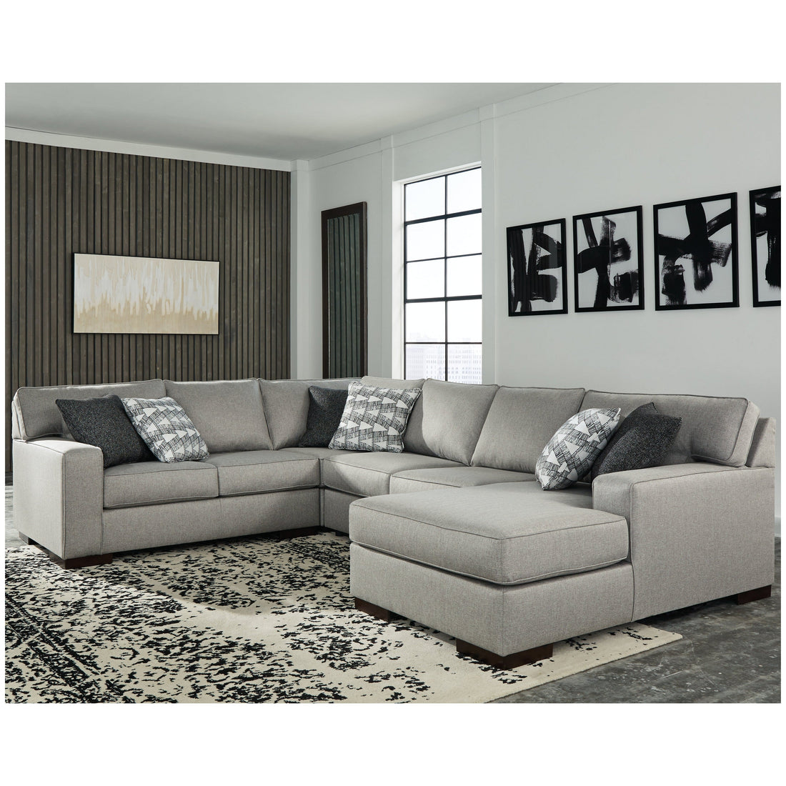 Marsing Nuvella 4-Piece Sectional with Chaise Ash-41902S4