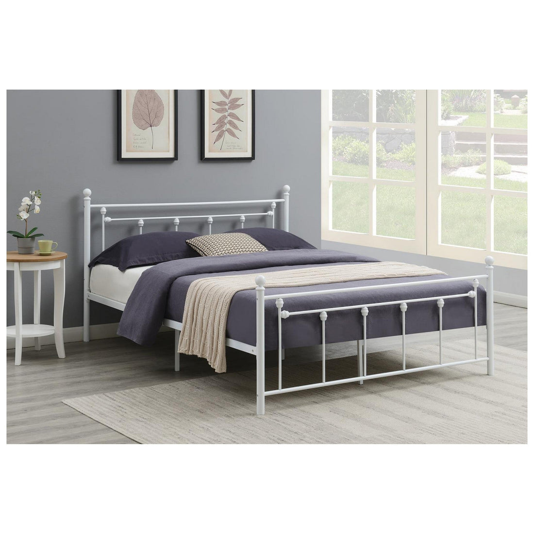 Canon Metal Slatted Headboard Platform Bed 422736Q