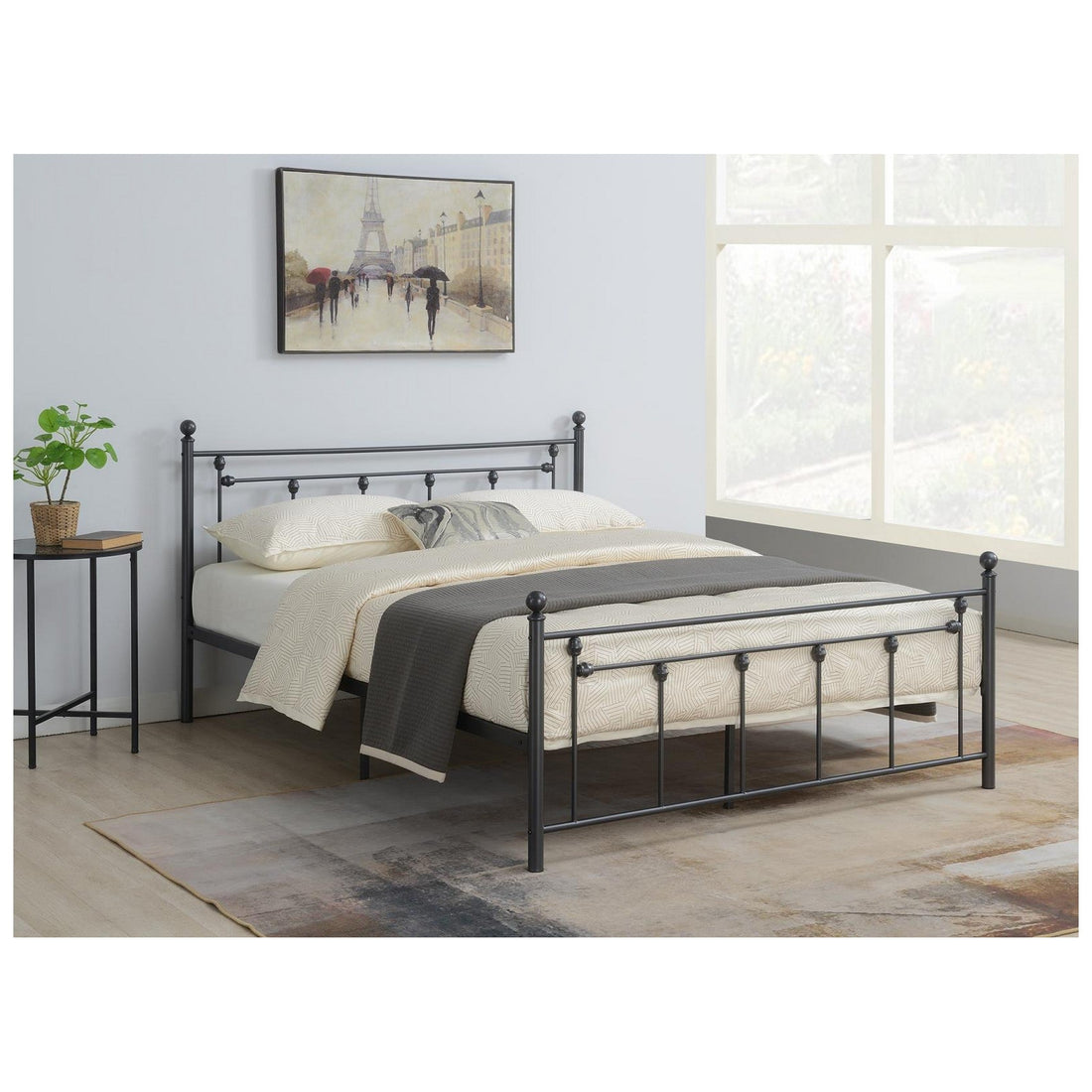 Canon Metal Slatted Headboard Platform Bed 422740Q