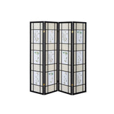 Catabella 4-panel Floral Print Folding Screen Multi-color 4407