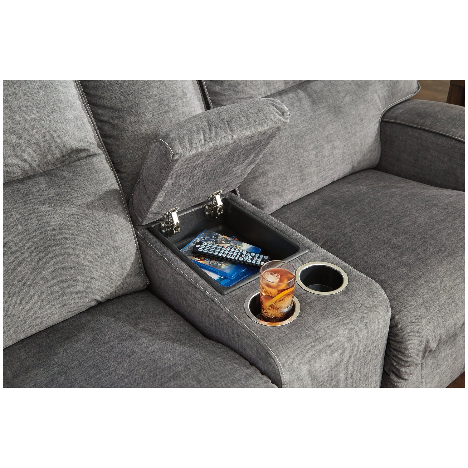 Coombs Power Reclining Loveseat with Console Ash-4530296