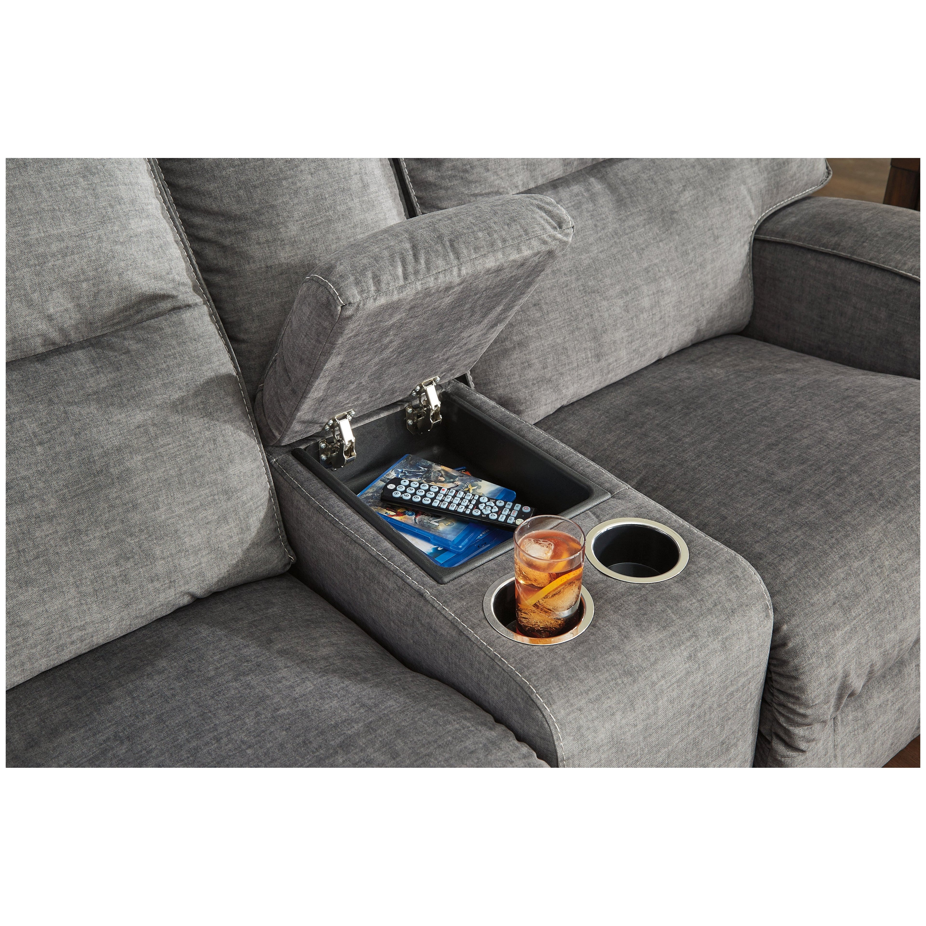 Coombs Power Reclining Loveseat with Console Ash-4530296
