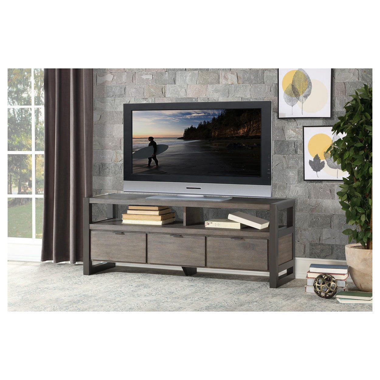 58&quot; TV STAND, 3 DRAWERS 4550-58T