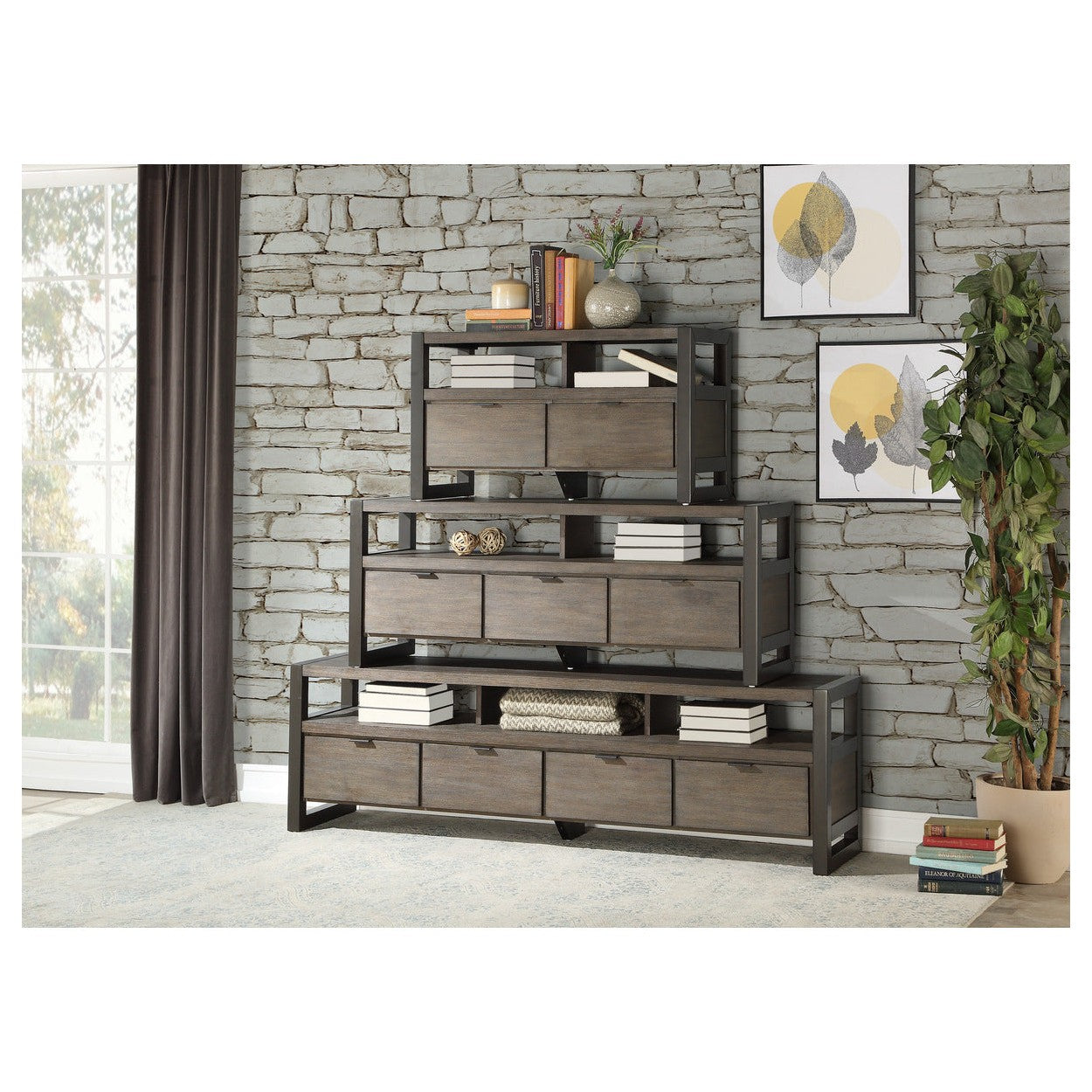 76&quot; TV STAND, 4 DRAWERS 4550-76T