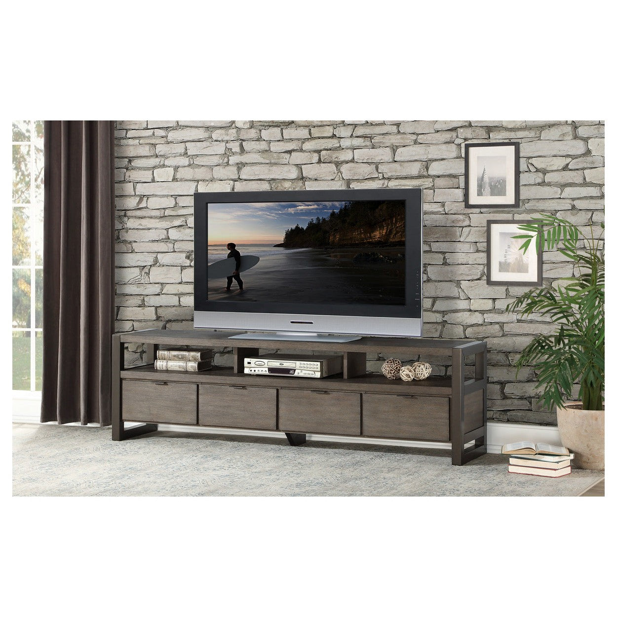 76&quot; TV STAND, 4 DRAWERS 4550-76T