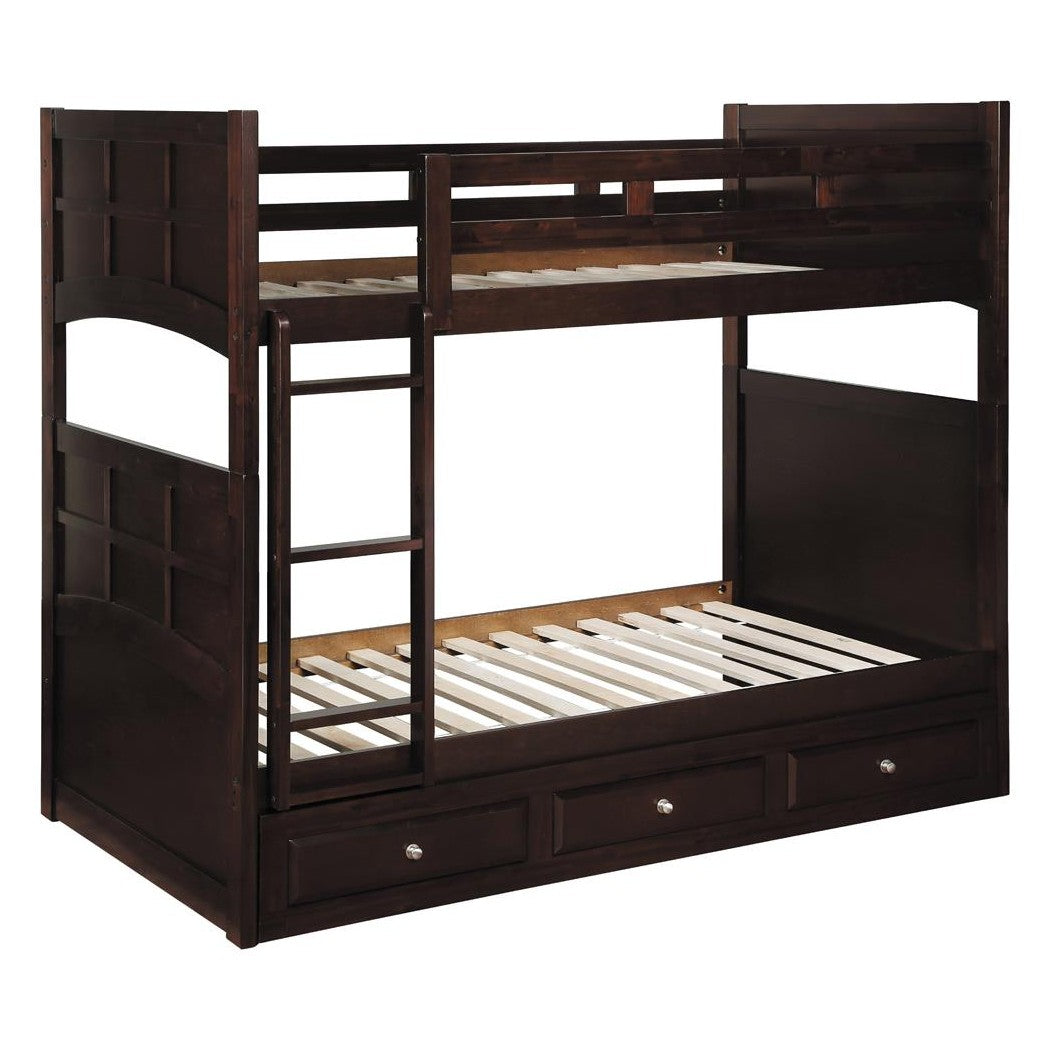Jasper Twin over Twin Bunk Bed with Ladder Cappuccino 460136