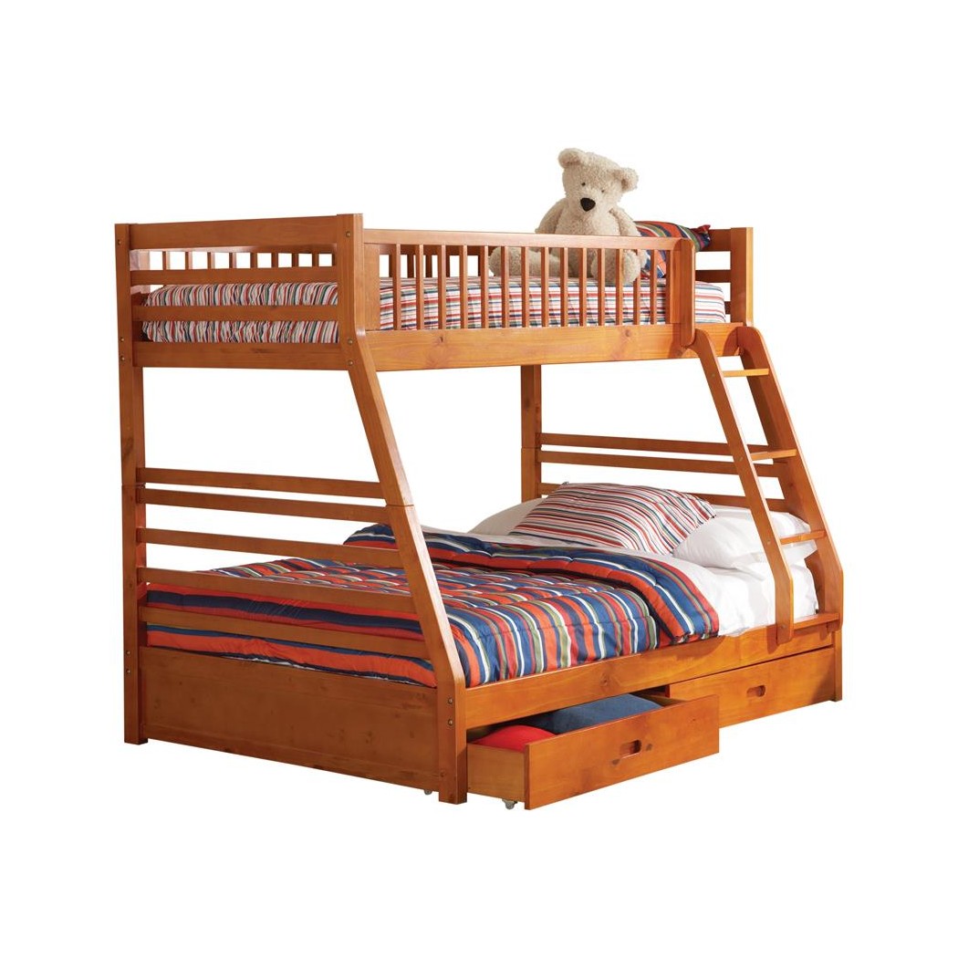 Ashton Twin over Full 2-drawer Bunk Bed Honey 460183