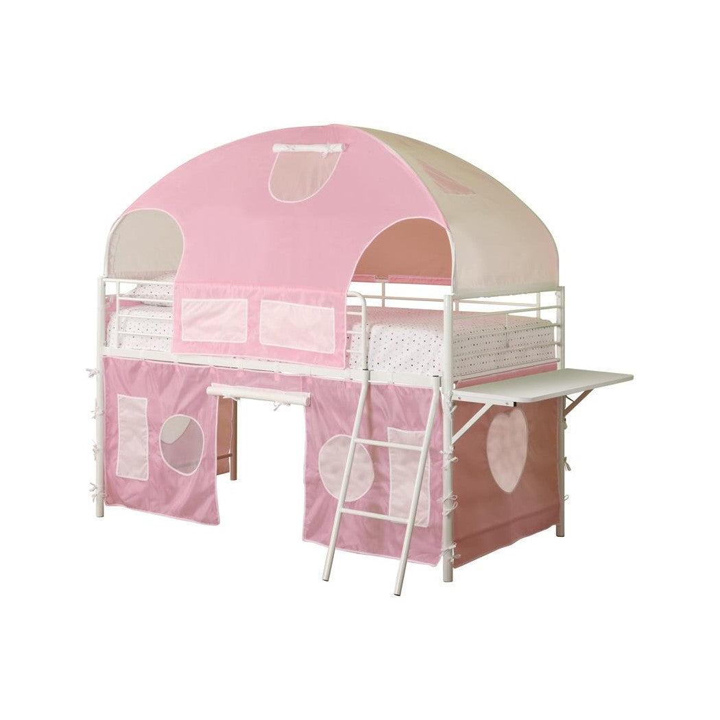 Sweetheart Tent Loft Bed Pink and White 460202