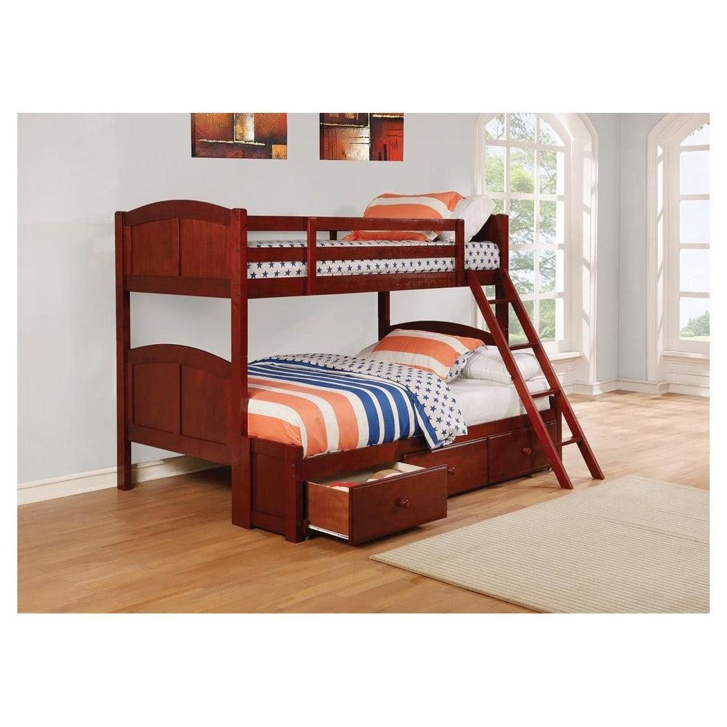 Parker Twin over Full Panel Bunk Bed Chestnut 460212