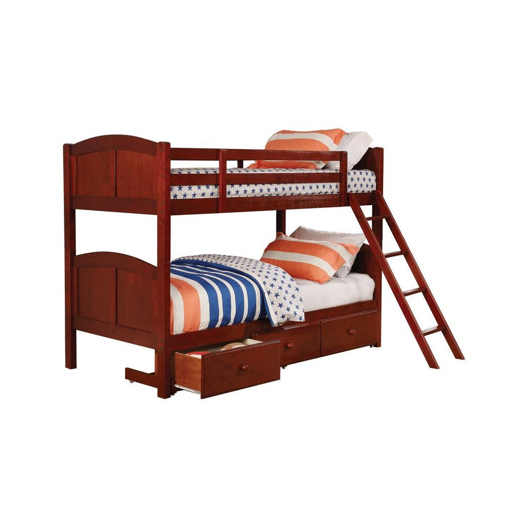 Parker Twin over Twin Panel Bunk Bed Chestnut 460213