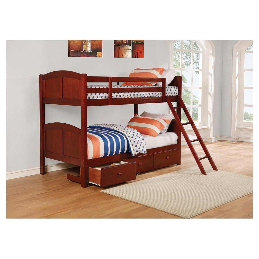 Parker Twin over Twin Panel Bunk Bed Chestnut 460213