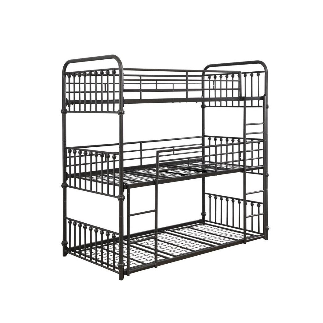 Navarino Twin Triple Bunk Bed Dark Bronze 460220T