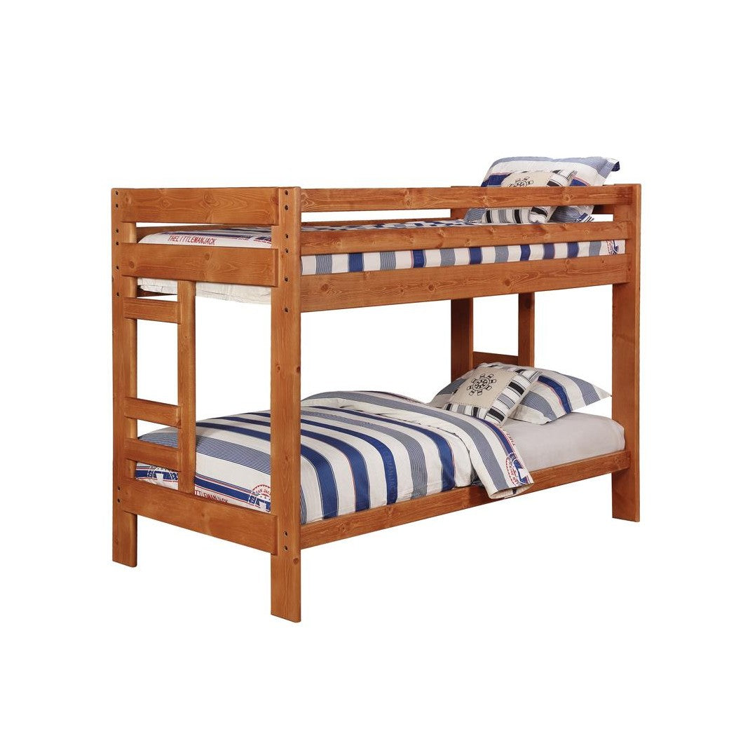 Wrangle Hill Twin over Twin Bunk Bed Amber Wash 460243