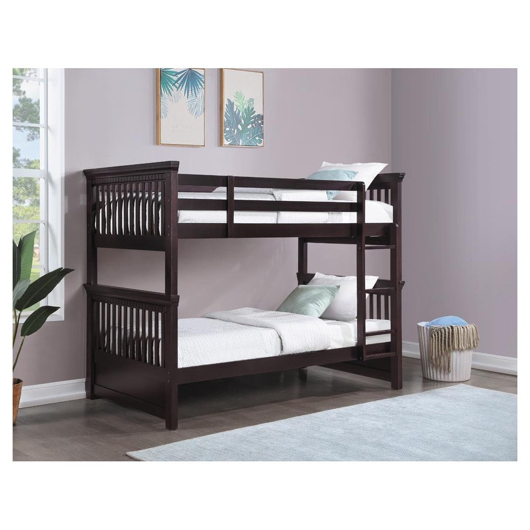 Miles Twin over Twin Bunk Bed Cappuccino 460266