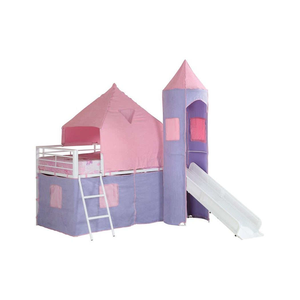 Princess Castle Twin Tent Loft Bed Pink and Perwinkle 460279