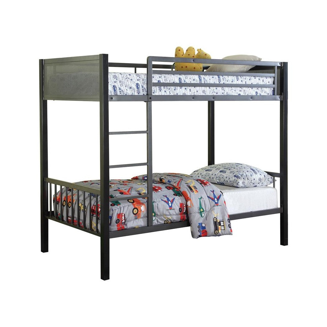 Meyers Twin over Twin Metal Bunk Bed Black and Gunmetal 460390