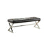 BENCH, X-METAL BASE, BLK BONDED LEATHER 4605BK
