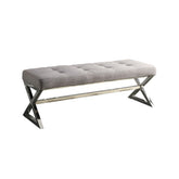 BENCH, X-METAL BASE, GREY LINEN 4605GY
